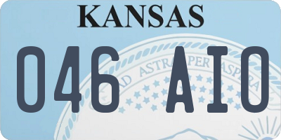 KS license plate 046AIO