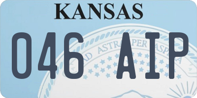 KS license plate 046AIP