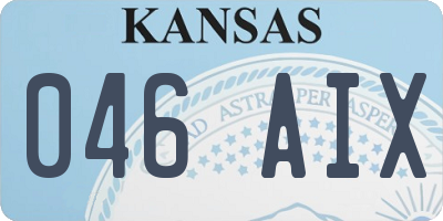 KS license plate 046AIX