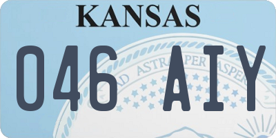 KS license plate 046AIY