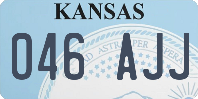 KS license plate 046AJJ