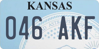 KS license plate 046AKF