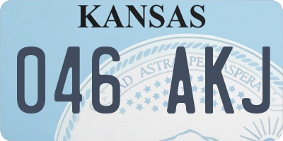 KS license plate 046AKJ