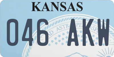 KS license plate 046AKW
