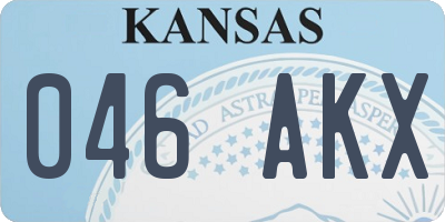 KS license plate 046AKX