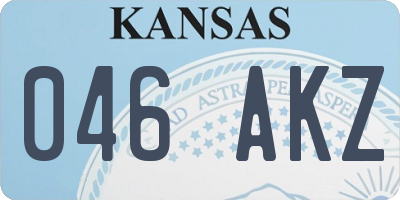 KS license plate 046AKZ