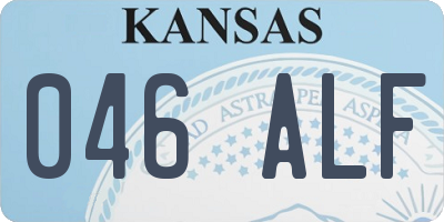 KS license plate 046ALF