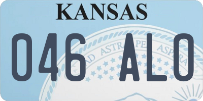 KS license plate 046ALO