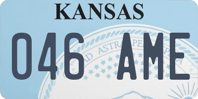 KS license plate 046AME