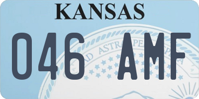KS license plate 046AMF