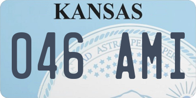 KS license plate 046AMI