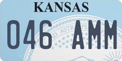 KS license plate 046AMM