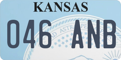 KS license plate 046ANB