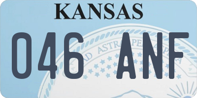 KS license plate 046ANF