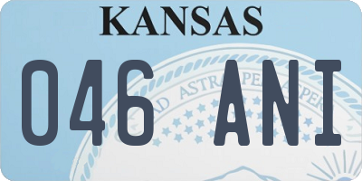 KS license plate 046ANI