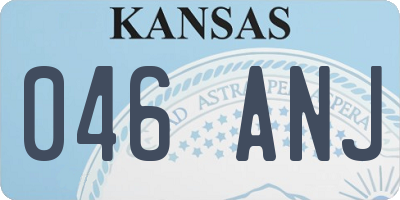 KS license plate 046ANJ
