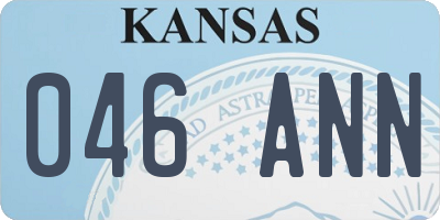 KS license plate 046ANN