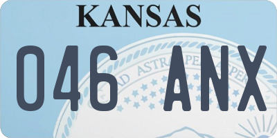 KS license plate 046ANX