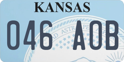 KS license plate 046AOB