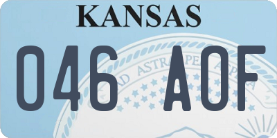 KS license plate 046AOF