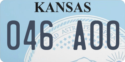 KS license plate 046AOO