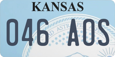 KS license plate 046AOS