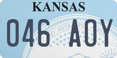KS license plate 046AOY