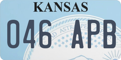 KS license plate 046APB