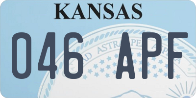 KS license plate 046APF