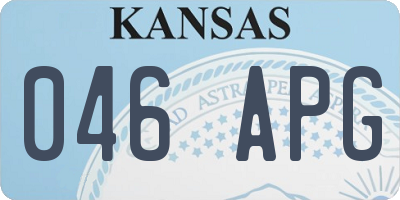 KS license plate 046APG