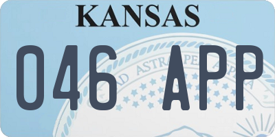 KS license plate 046APP