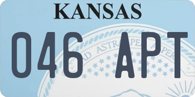 KS license plate 046APT