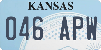 KS license plate 046APW