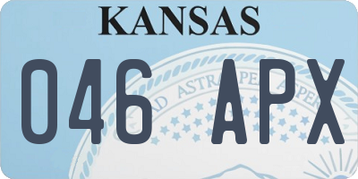 KS license plate 046APX