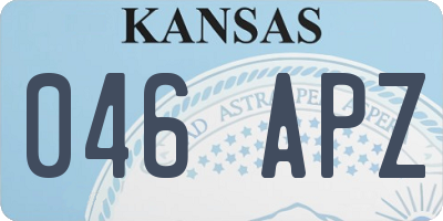 KS license plate 046APZ