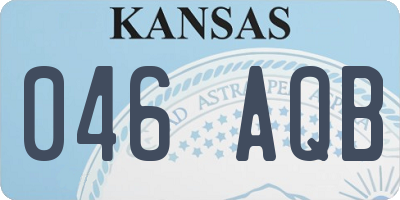 KS license plate 046AQB