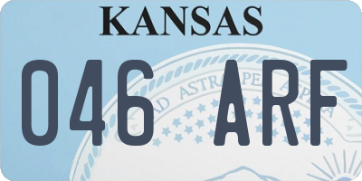 KS license plate 046ARF