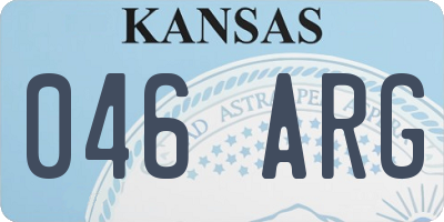 KS license plate 046ARG