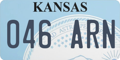 KS license plate 046ARN