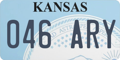 KS license plate 046ARY