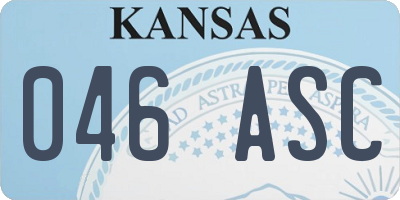 KS license plate 046ASC