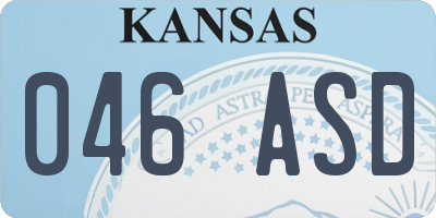 KS license plate 046ASD