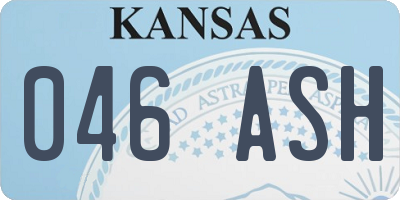 KS license plate 046ASH