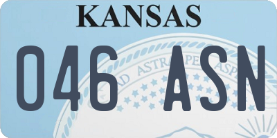 KS license plate 046ASN