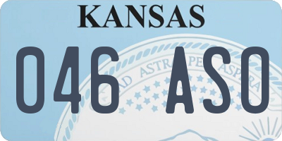 KS license plate 046ASO