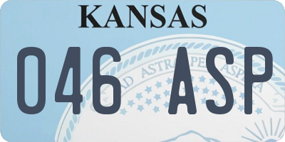 KS license plate 046ASP