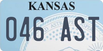 KS license plate 046AST
