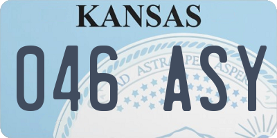 KS license plate 046ASY