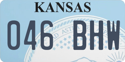 KS license plate 046BHW