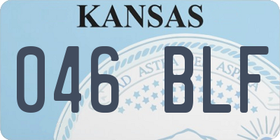 KS license plate 046BLF
